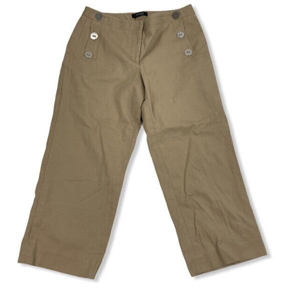 Rafaella Tan Capri Pants Sz 4P 4 Petite Cotton Blend Stretch Slash Pocket - Picture 1 of 9